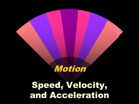 Motion Speed, Velocity, and Acceleration Frames of Reference w The object or point from which movement is determined w Movement is relative to an object.