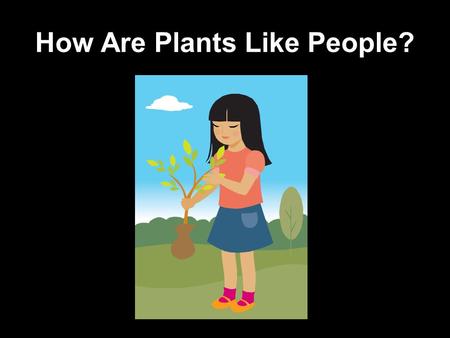How Are Plants Like People?. Can You Guess What Both Need In This Picture?