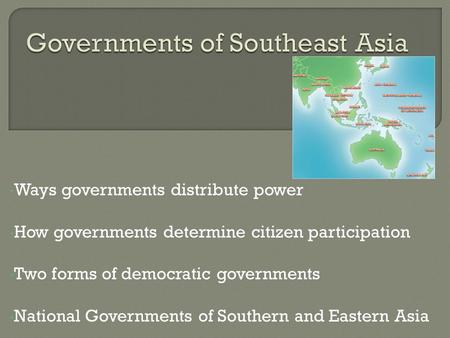 Governments of Southeast Asia