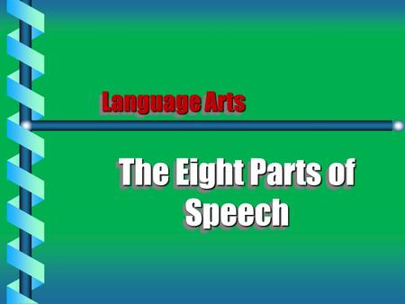 Language Arts The Eight Parts of Speech The Eight Parts of Speech.