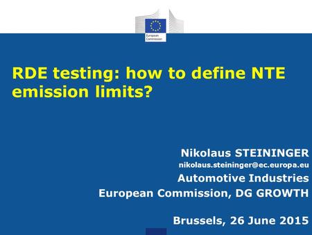 RDE testing: how to define NTE emission limits?