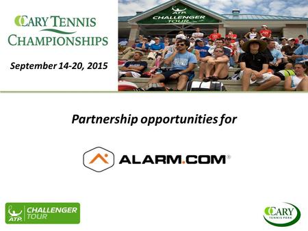 September 14-20, 2015 Partnership opportunities for.