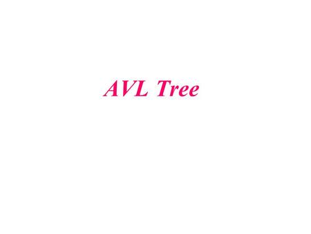 AVL Tree.