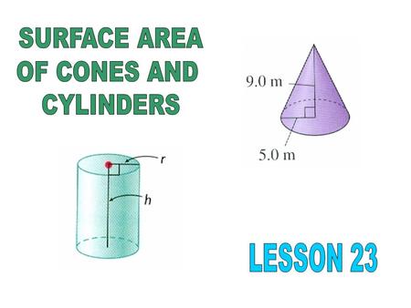The surface area of a cylinder is the entire area of the outside of the object. To calculate surface area, find the area the curved surface and the two.