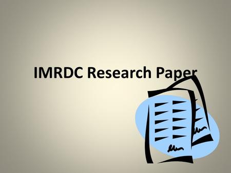 IMRDC Research Paper.