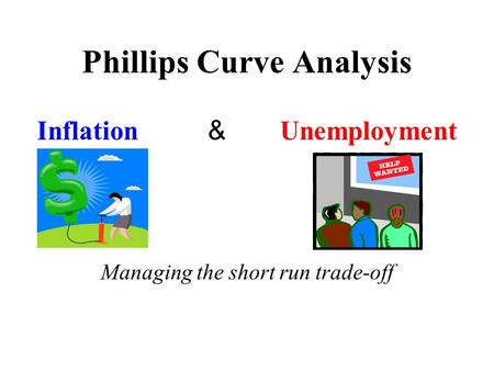 Phillips Curve Analysis Inflation & Unemployment Managing the short run trade-off.
