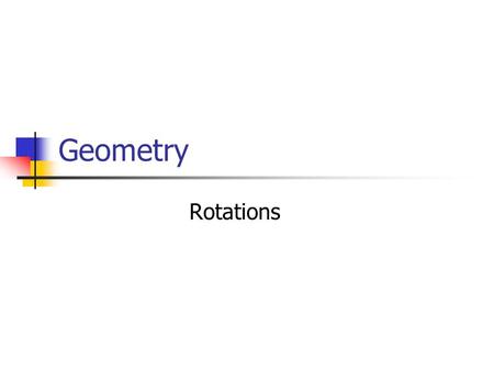 Geometry Rotations. 2/14/2016 Goals Identify rotations in the plane. Apply rotation formulas to figures on the coordinate plane.