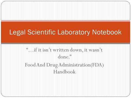 Legal Scientific Laboratory Notebook