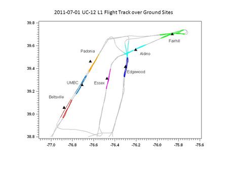 2011-07-01 UC-12 L1 Flight Track over Ground Sites.