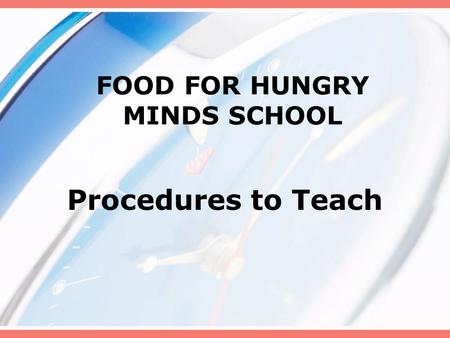 FOOD FOR HUNGRY MINDS SCHOOL