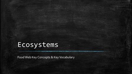 Ecosystems Food Web Key Concepts & Key Vocabulary.
