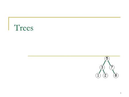 1 Trees 5 37 128. 2 General Trees  Nonrecursive definition: a tree consists of a set of nodes and a set of directed edges that connect pairs of nodes.