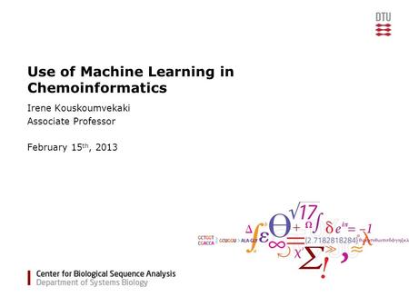 Use of Machine Learning in Chemoinformatics