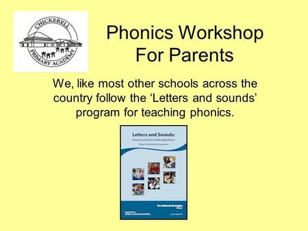 Phonics Workshop For Parents