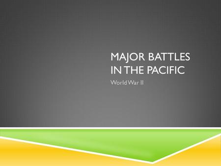 Major Battles in the Pacific