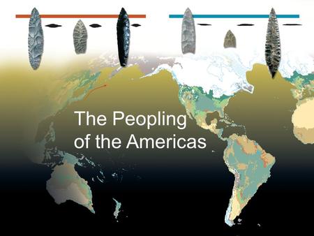 The Peopling of the Americas. Archaeological evidence suggests that between 50,000 and 13,500 years ago people began to arrive in the Americas.