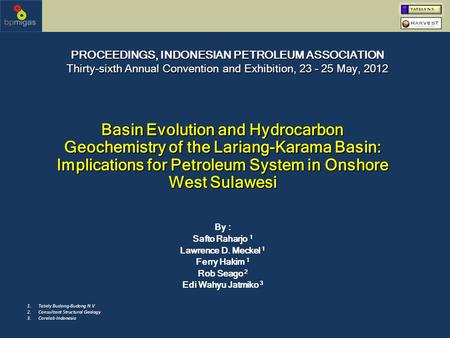 PROCEEDINGS, INDONESIAN PETROLEUM ASSOCIATION Thirty-sixth Annual Convention and Exhibition, 23 – 25 May, 2012 Basin Evolution and Hydrocarbon Geochemistry.