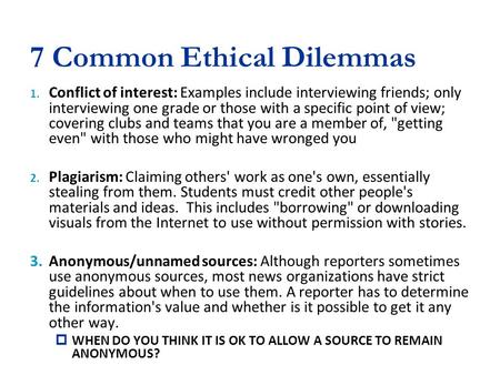 7 Common Ethical Dilemmas