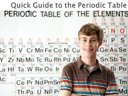  The Periodic Table is a list of all the known elements.  It is organized by increasing atomic number. Remember… The atomic number tells you how many.