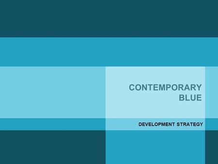 CONTEMPORARY BLUE DEVELOPMENT STRATEGY. Example Bullet Point slide  Bullet.