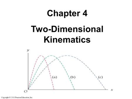 Copyright © 2010 Pearson Education, Inc. Chapter 4 Two-Dimensional Kinematics.