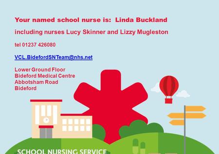 Virgin Care private and confidentialwww.virgincare.co.uk1 Your named school nurse is: Linda Buckland including nurses Lucy Skinner and Lizzy Mugleston.