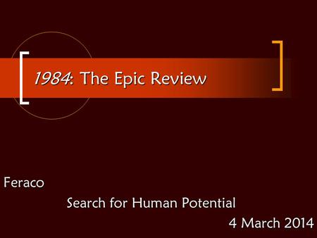 Feraco Search for Human Potential 4 March 2014