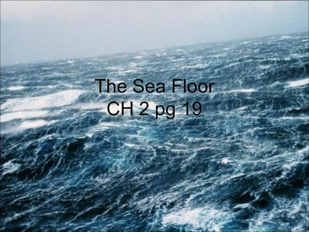 The Sea Floor CH 2 pg 19.