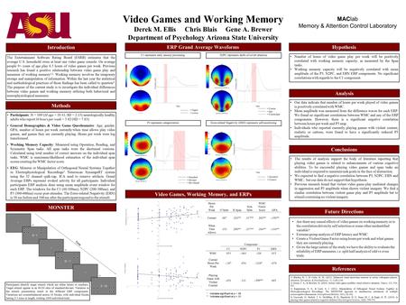 Video Games and Working Memory Derek M. Ellis Chris Blais Gene A. Brewer Department of Psychology Arizona State University The Entertainment Software Rating.
