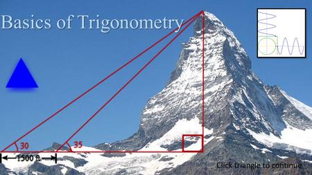Basics of Trigonometry Click triangle to continue.