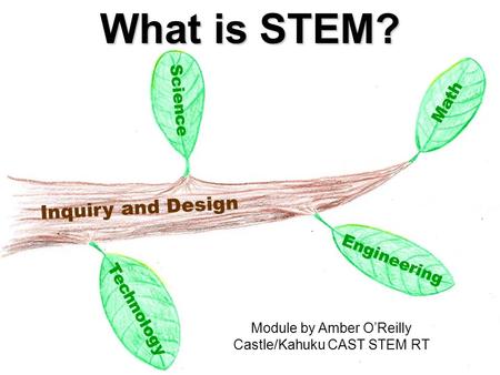Science Technology Inquiry and Design Math Engineering What is STEM? Module by Amber O’Reilly Castle/Kahuku CAST STEM RT.
