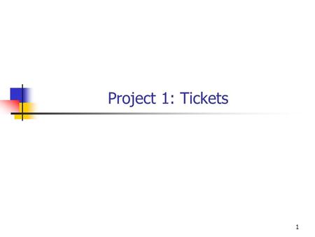 1 Project 1: Tickets. 2 Class Ticket Write a definition for class Ticket. A Ticket object corresponds to a physical ticket for a stage show. Attributes.