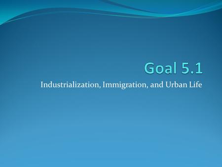 Industrialization, Immigration, and Urban Life. Immigration Writing Part 1: Research 4 aspects of immigration. Keep notes on your research as you will.