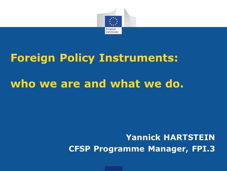 Foreign Policy Instruments: who we are and what we do.