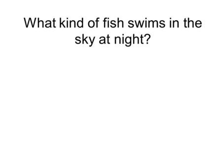 What kind of fish swims in the sky at night?