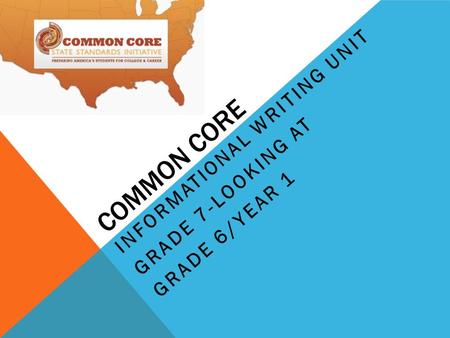 COMMON CORE INFORMATIONAL WRITING UNIT GRADE 7-LOOKING AT GRADE 6/YEAR 1.
