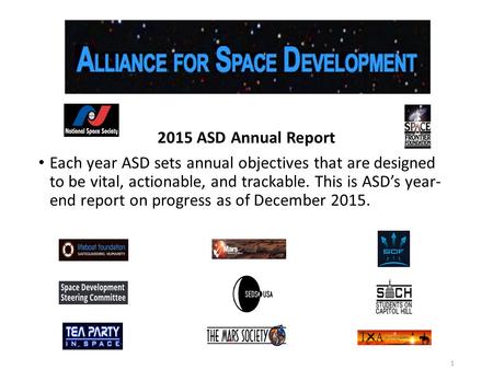 2015 ASD Annual Report Each year ASD sets annual objectives that are designed to be vital, actionable, and trackable. This is ASD’s year- end report on.