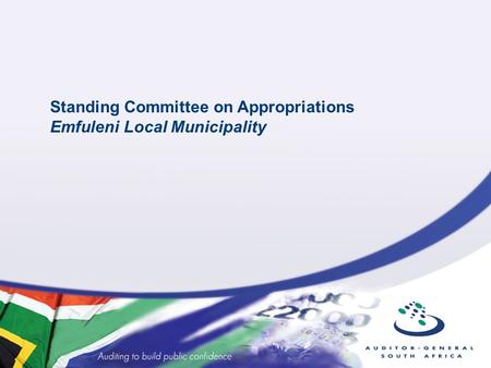 Standing Committee on Appropriations Emfuleni Local Municipality.