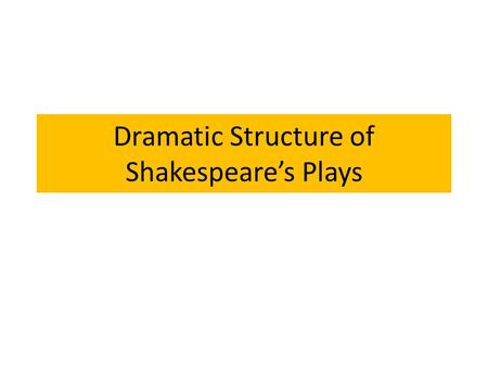Dramatic Structure of Shakespeare’s Plays. The Basic Plot Structure Diagram for FICTION.