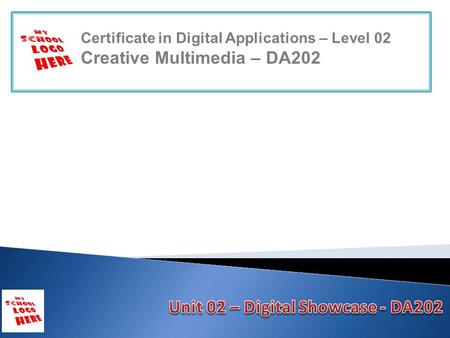 Certificate in Digital Applications – Level 02 Creative Multimedia – DA202.