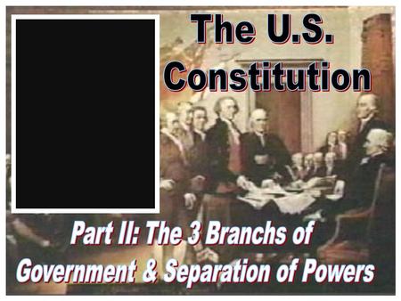 The Constitution makes provisions to divide the powers of Gov’t into THREE BRANCHES 1. Legislature – Makes laws 2. Executive – Carries out laws 3. Judicial.