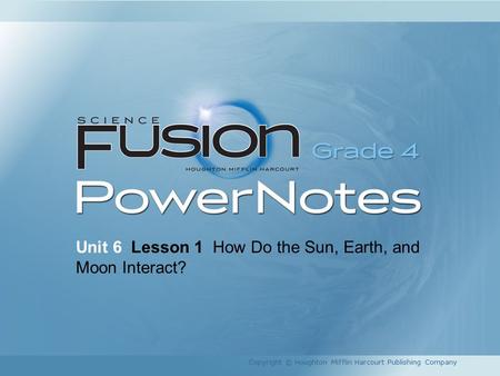 Unit 6 Lesson 1 How Do the Sun, Earth, and Moon Interact?