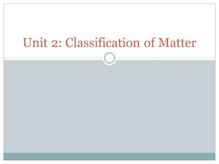 Unit 2: Classification of Matter. Opener Copy the question and answers Which representation is a structural formula?  A. O  B. OH  C. H 2 O 2  D.