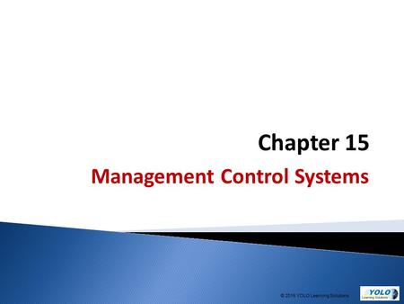 Chapter 15 Management Control Systems © 2015 YOLO Learning Solutions.