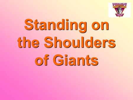 Standing on the Shoulders of Giants. Laura Hanson, who works for the Giants led a project to use funds from the National Lottry to raise awareness of.