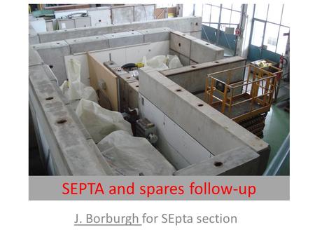 SEPTA and spares follow-up J. Borburgh for SEpta section.