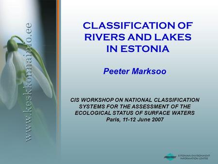 CLASSIFICATION OF RIVERS AND LAKES