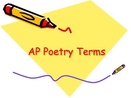 AP Poetry Terms.