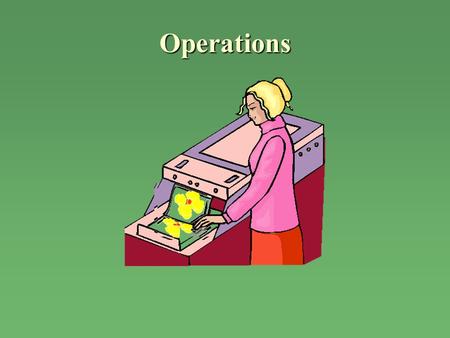 Operations. Environmentally Conscious Operations Reducing heating costs Reducing heating costs Office waste reduction Office waste reduction Choosing.