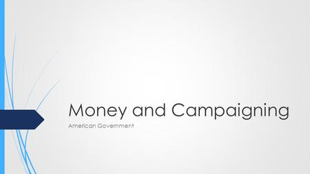 Money and Campaigning American Government. FEC  In 1974 Congress passed the Federal Election Campaign Act  This act was passed in response to illegal.